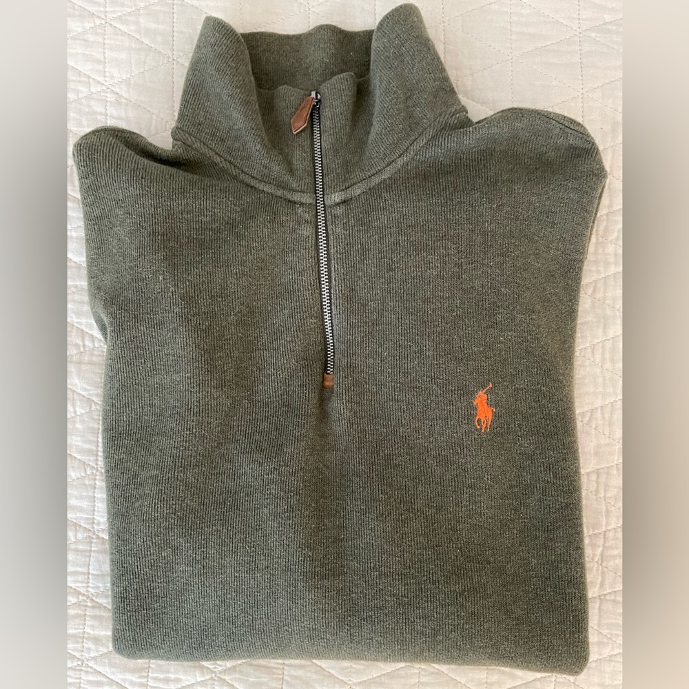 Polo by Ralph Lauren Olive Green Zip Up Sweater